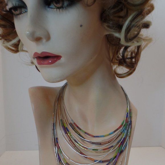 Chicos Multi Strand (14) Beaded Necklace adj 16" - Picture 3 of 12